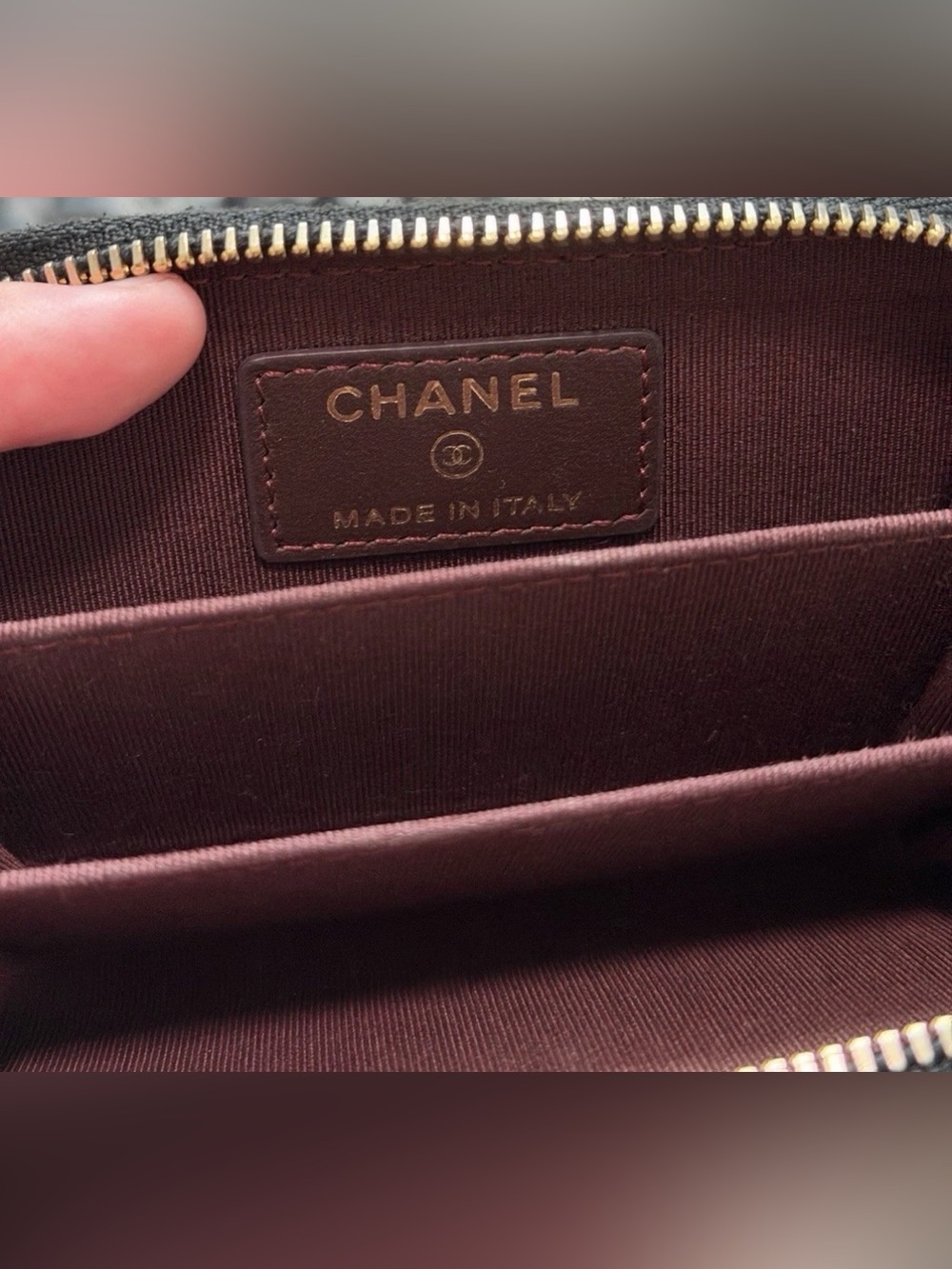 CHANEL Black Quilted Zip-Around Card Wallet with Gold CC - Picture 13 of 15